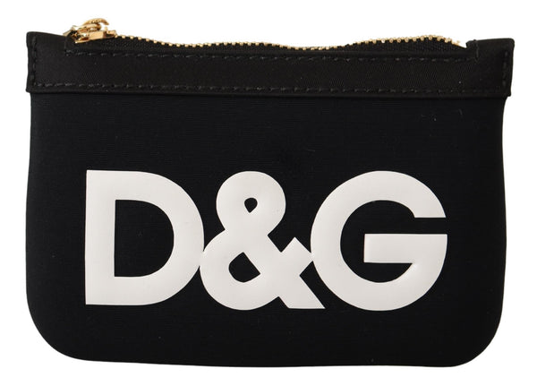 Black White D&G Heart Purse Gold Tone Keychain