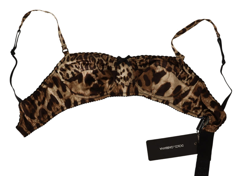 Brown Leopard Women Bra Nylon Spandex Underwear