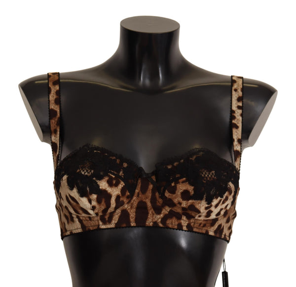 Brown Leopard Women Bra Nylon Spandex Underwear