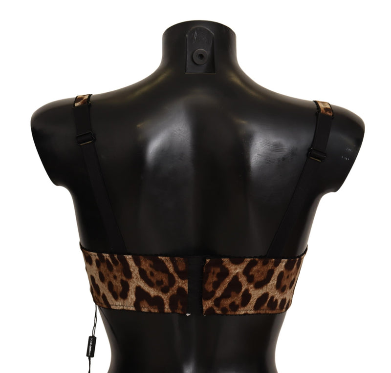 Brown Leopard Women Bra Nylon Spandex Underwear