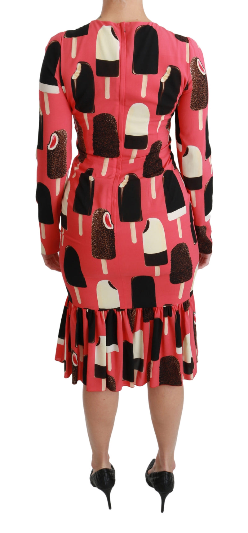 Pink Silk Stretch Ice Cream Sheath Dress