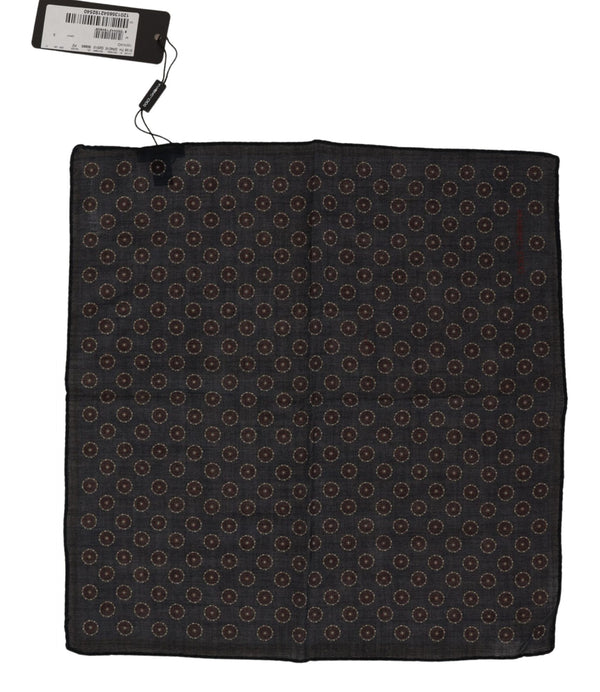 Gray Patterned 100% Wool Handkerchief