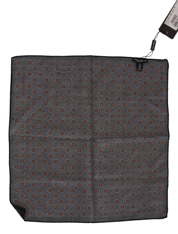 Gray Patterned 100% Wool Handkerchief