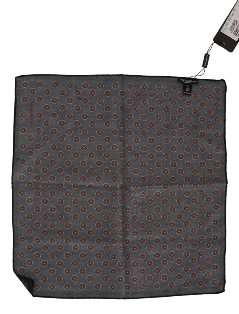 Gray Patterned 100% Wool Handkerchief