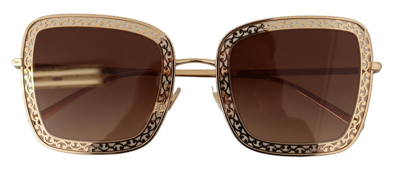 Gold Square Metal Lace Logo Eyewear DG2225 Sunglasses