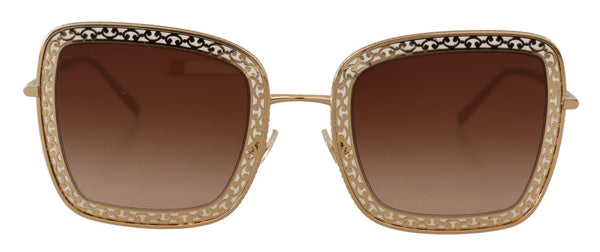 Gold Square Metal Lace Logo Eyewear DG2225 Sunglasses