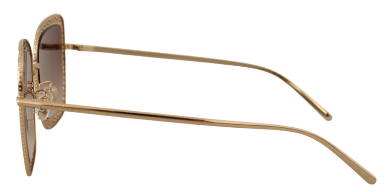 Gold Square Metal Lace Logo Eyewear DG2225 Sunglasses