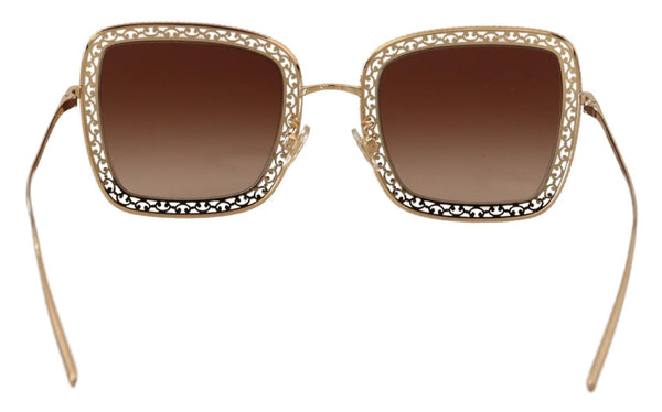 Gold Square Metal Lace Logo Eyewear DG2225 Sunglasses