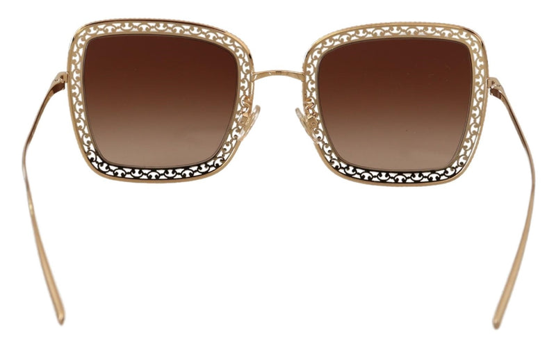 Gold Square Metal Lace Logo Eyewear DG2225 Sunglasses
