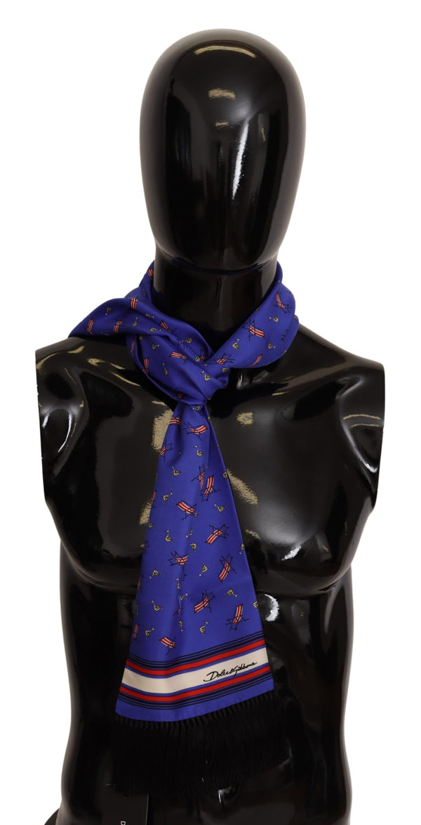 Violet Cocktail Chair Print Silk Shawl Scarf