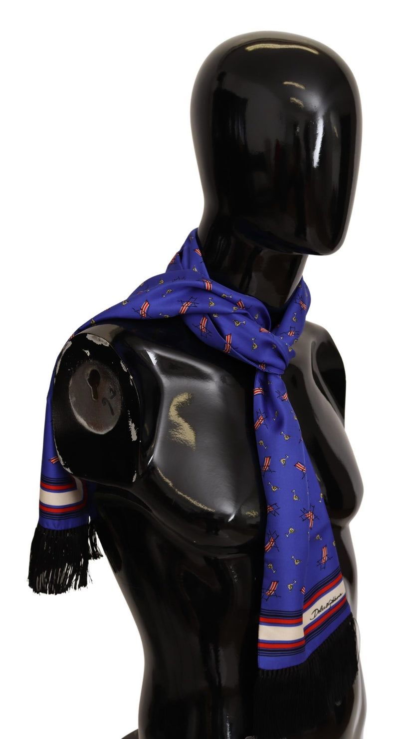 Violet Cocktail Chair Print Silk Shawl Scarf