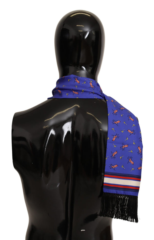 Violet Cocktail Chair Print Silk Shawl Scarf