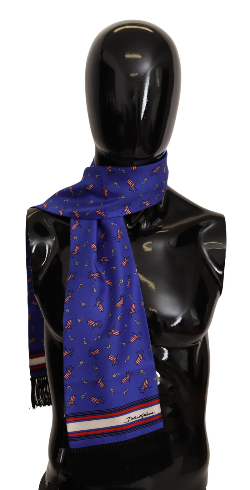 Violet Cocktail Chair Print Silk Shawl Scarf