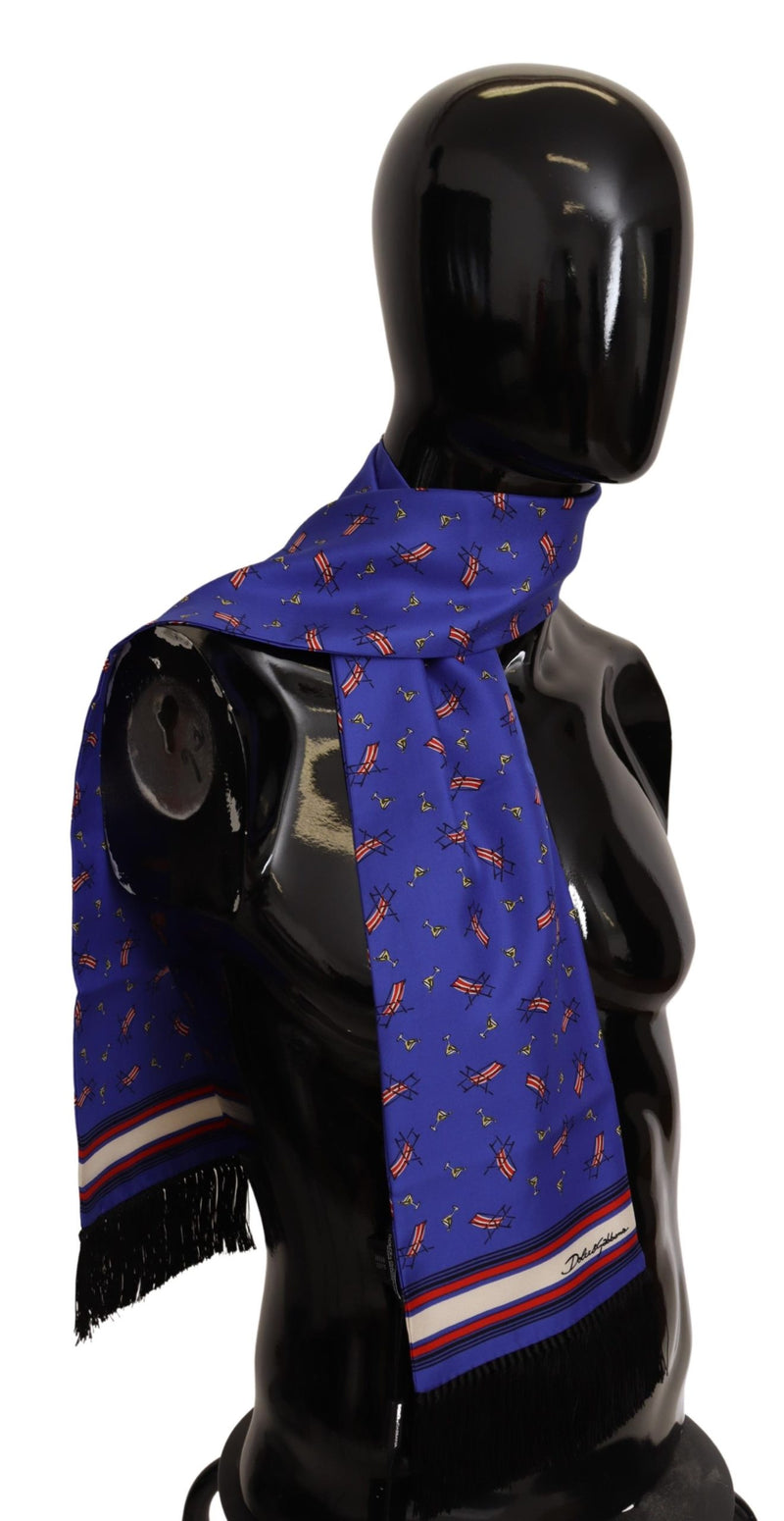 Violet Cocktail Chair Print Silk Shawl Scarf