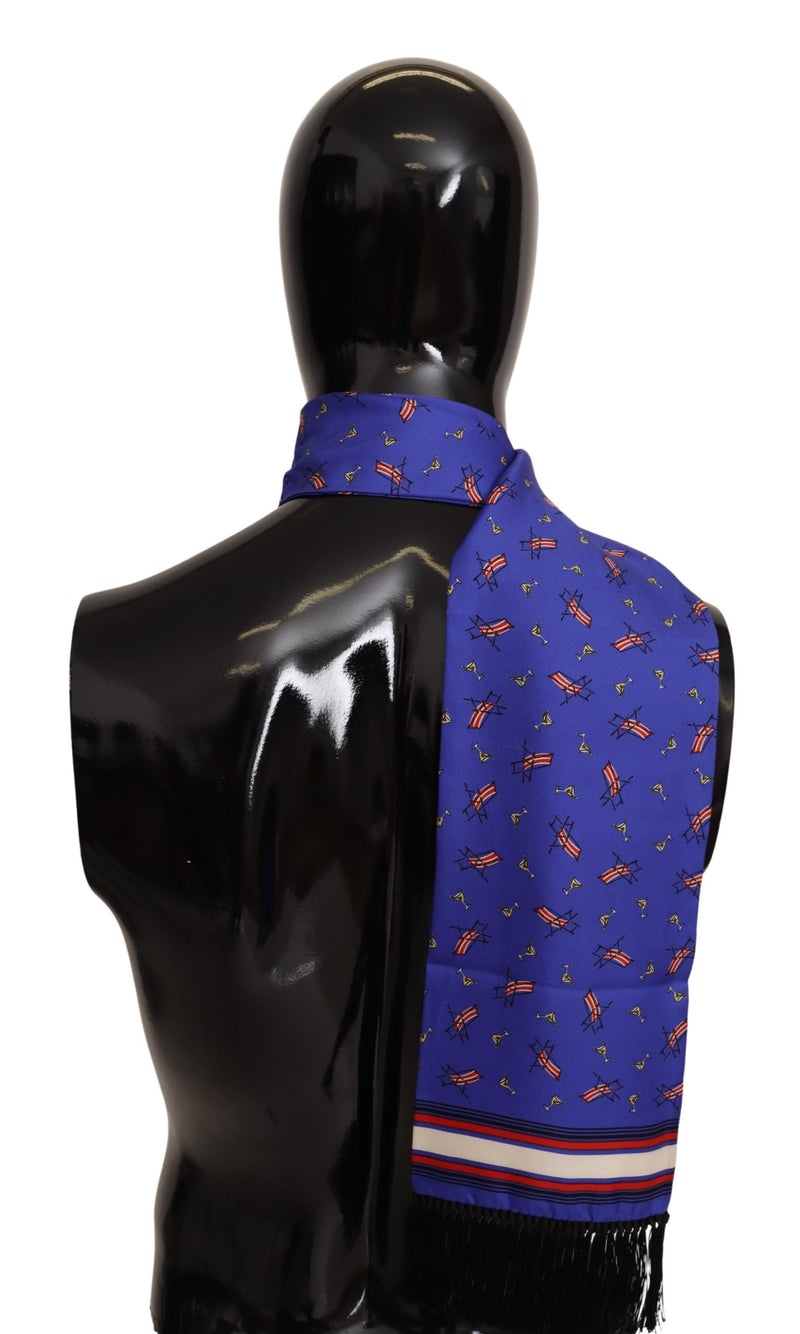 Violet Cocktail Chair Print Silk Shawl Scarf