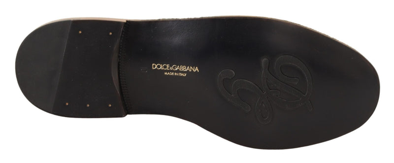 Brown Leather Perforated Men Loafers Shoes