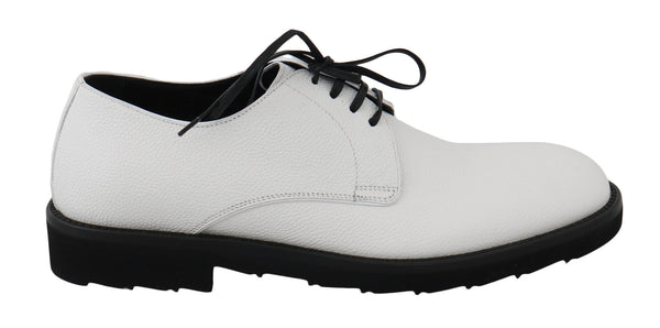 White Leather Derby Dress Formal Shoes