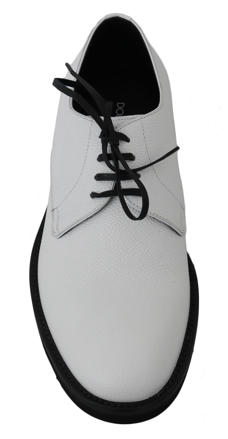 White Leather Derby Dress Formal Shoes