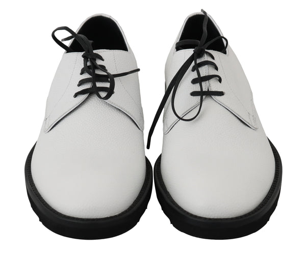 White Leather Derby Dress Formal Shoes