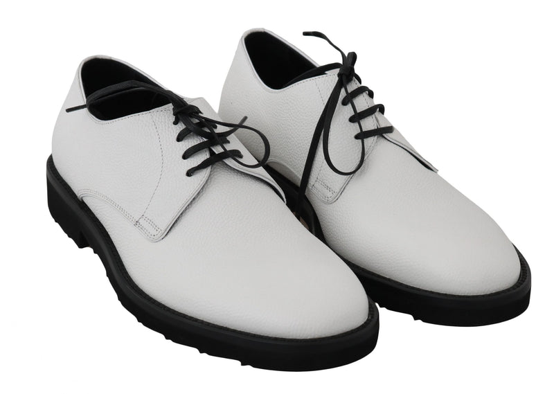 White Leather Derby Dress Formal Shoes