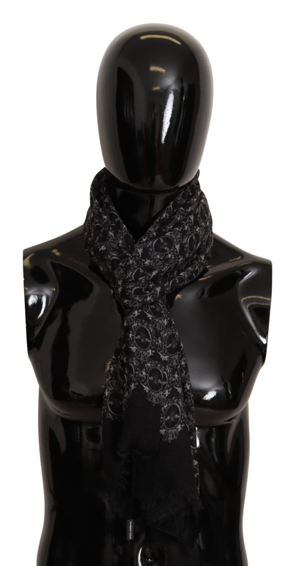 Black Bee Print Cashmere Wrap Shawl Scarf