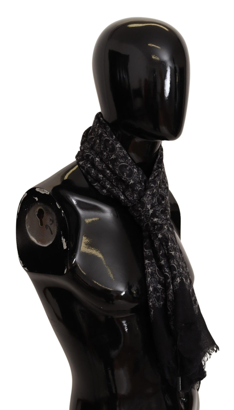 Black Bee Print Cashmere Wrap Shawl Scarf