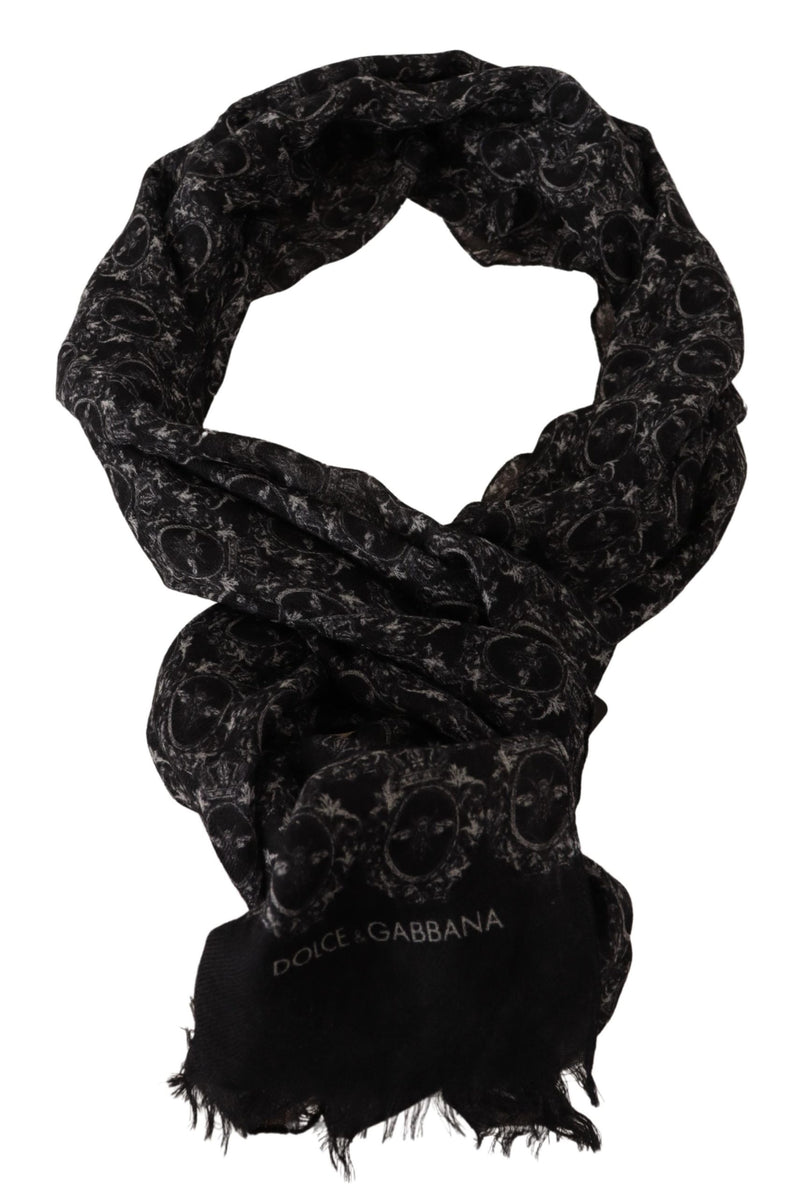 Black Bee Print Cashmere Wrap Shawl Scarf