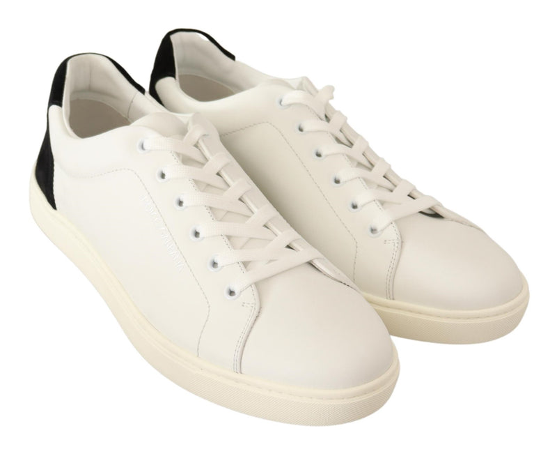 White Black Leather Portofino  Sneakers