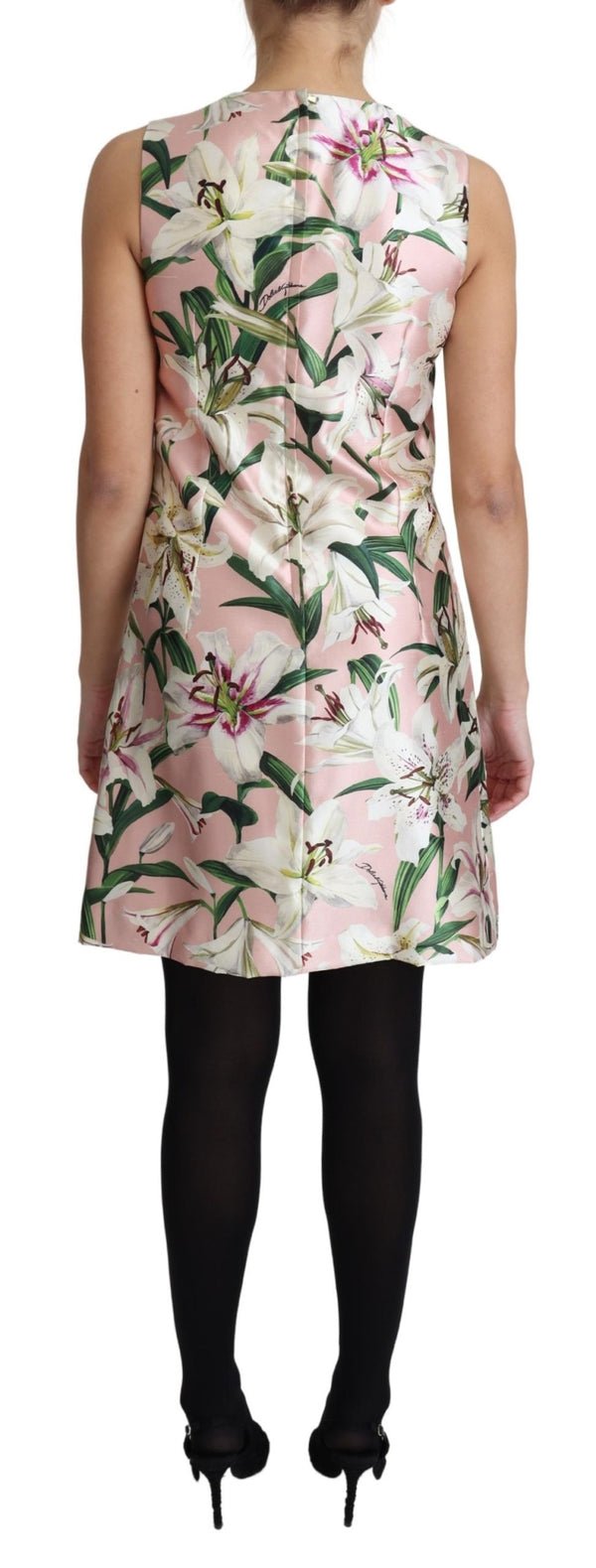 Pink Lily Print A-Line Shift Mini Dress