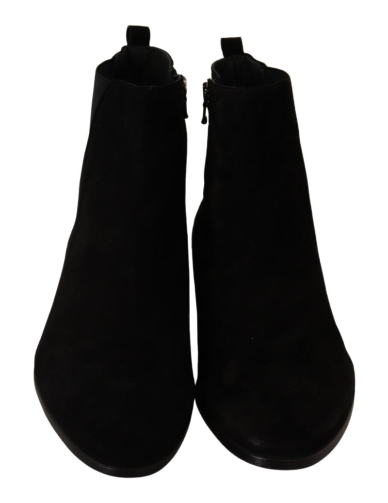 Black Suede Leather Chelsea Boots Shoes