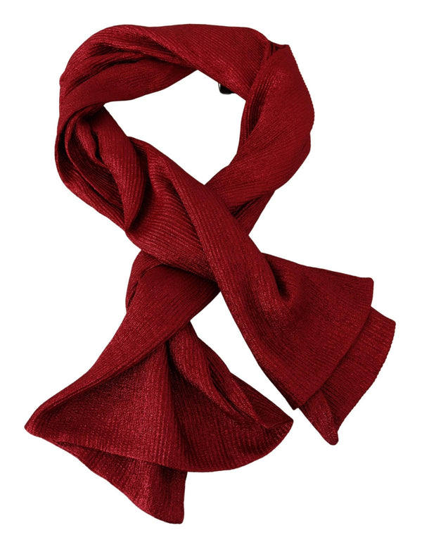 Metallic Red Wool Blend Shawl Wrap Scarf