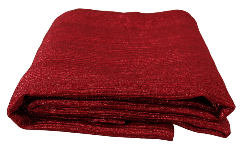 Metallic Red Wool Blend Shawl Wrap Scarf