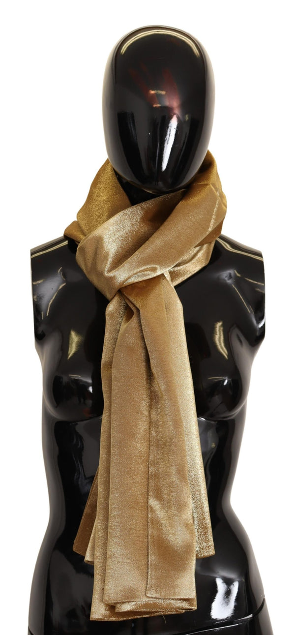 Gold Silk Stretch Women Shawl Wrap Scarf