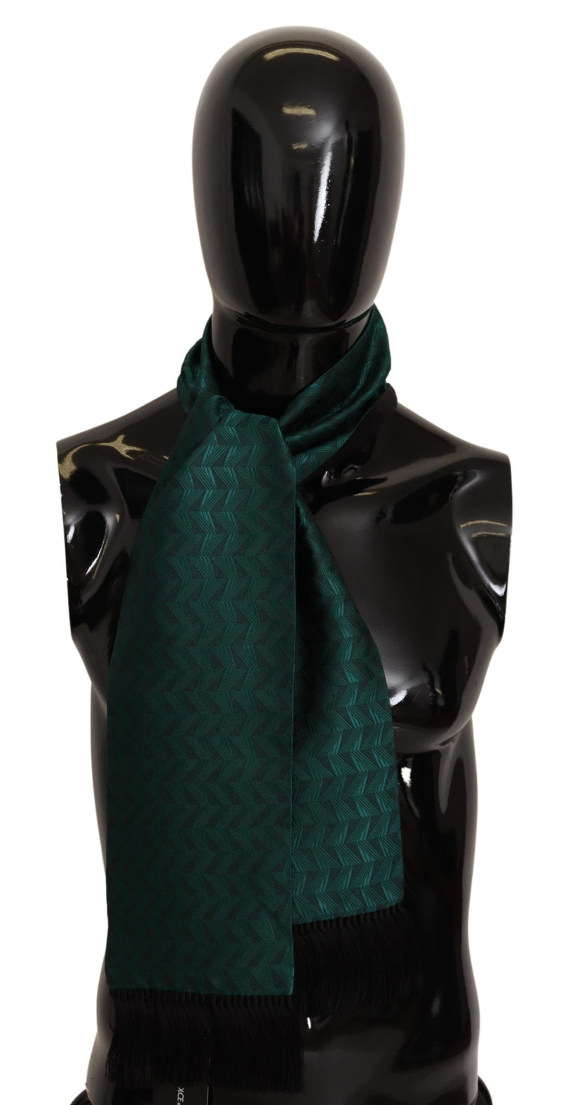 Green Zigzag Pattern Silk Wrap Shawl Scarf