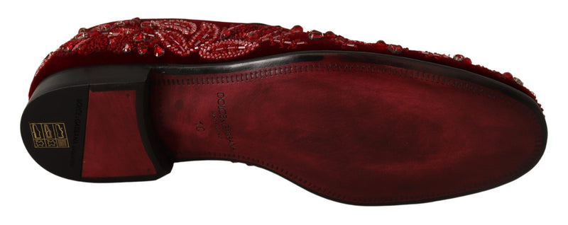 Shoes Red Velvet Crystal Slip On Loafer