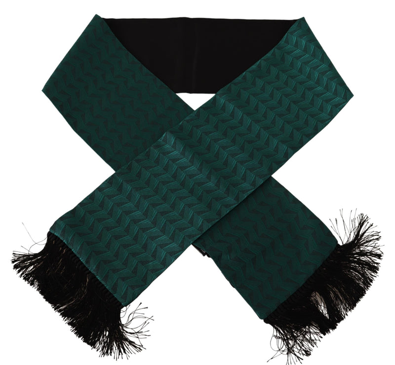 Green Zigzag Pattern Silk Wrap Shawl Scarf