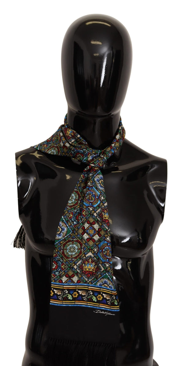 Multicolor Print Silk Neck Wrap Shawl Mens Scarf