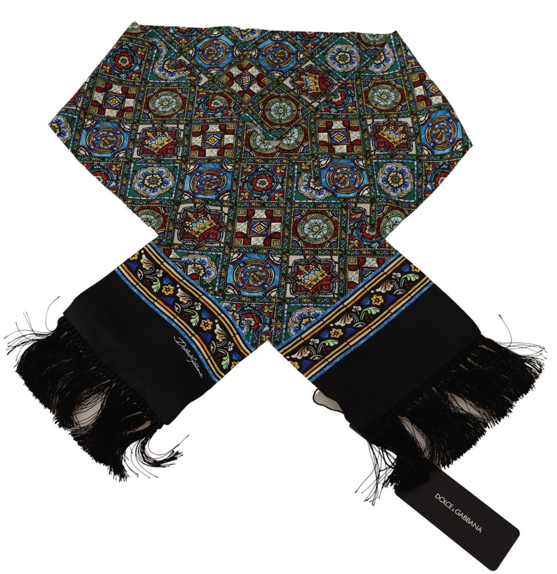 Multicolor Print Silk Neck Wrap Shawl Mens Scarf