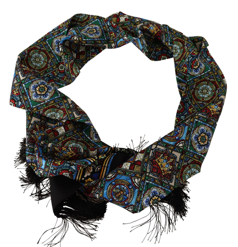 Multicolor Print Silk Neck Wrap Shawl Mens Scarf
