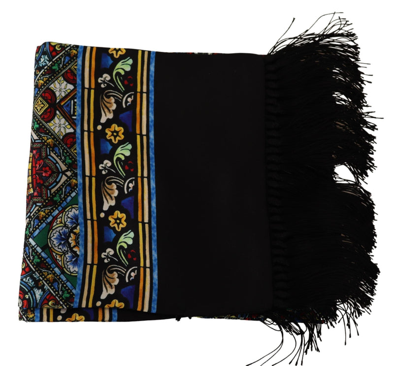 Multicolor Print Silk Neck Wrap Shawl Mens Scarf