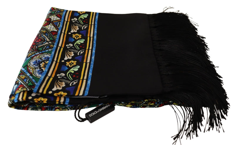Multicolor Print Silk Neck Wrap Shawl Mens Scarf