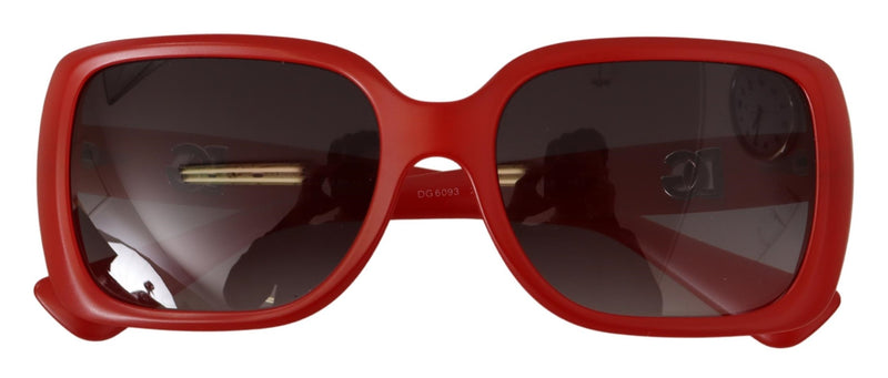 Red Plastic Rectangle Shades DG6093 Sunglasses