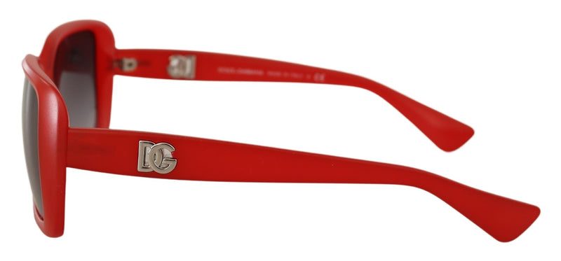 Red Plastic Rectangle Shades DG6093 Sunglasses