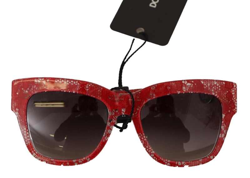 Red Lace Acetate Rectangle Shades DG4231 Sunglasses
