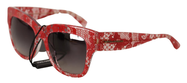 Red Lace Acetate Rectangle Shades DG4231 Sunglasses