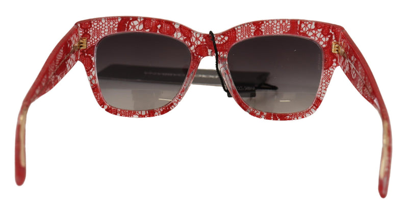 Red Lace Acetate Rectangle Shades DG4231 Sunglasses