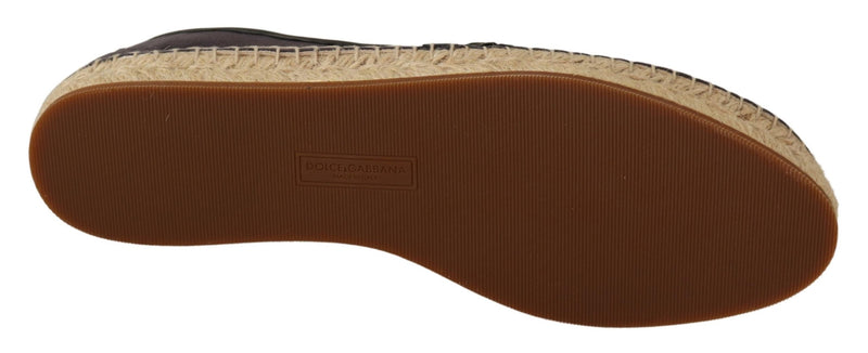 Gray Suede Flat Slip On Espadrilles Shoes