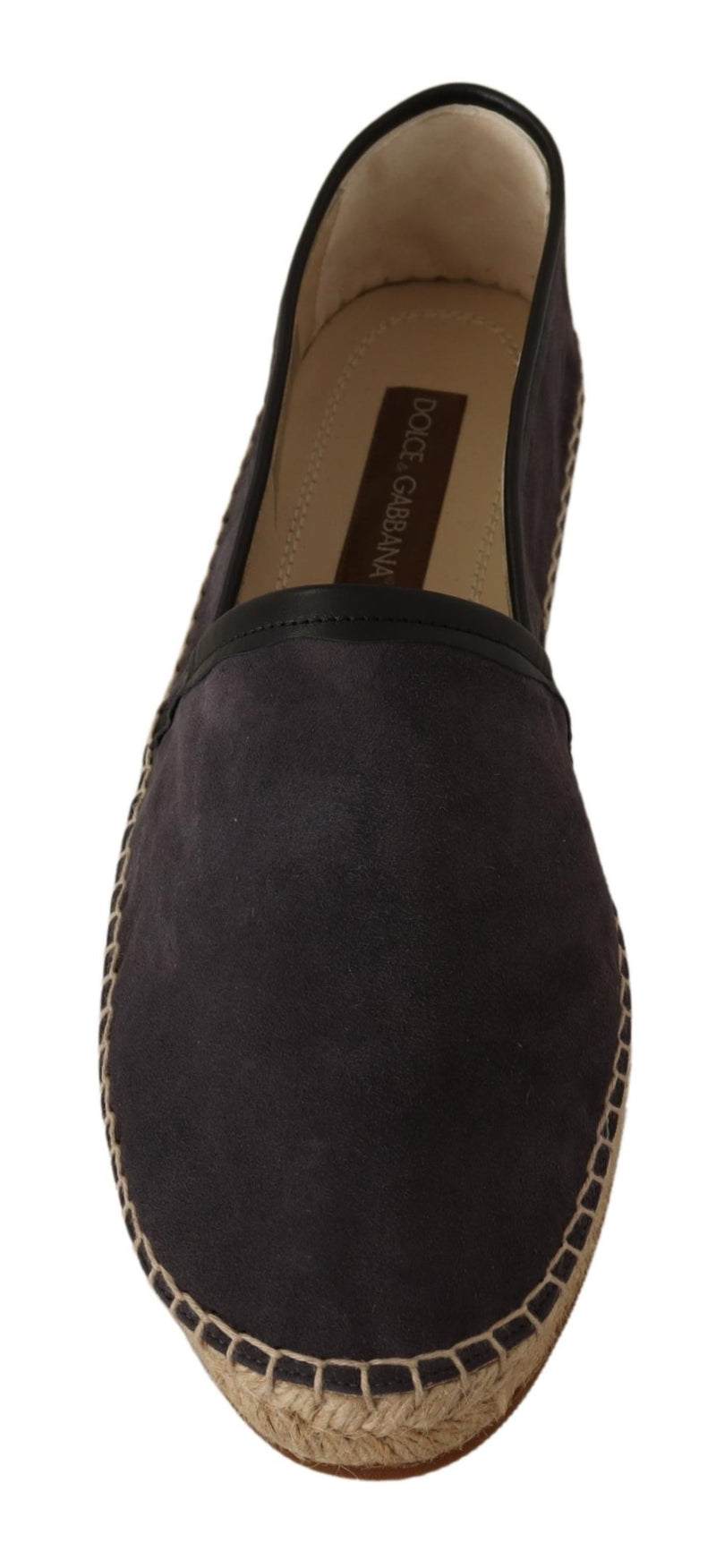 Gray Suede Flat Slip On Espadrilles Shoes