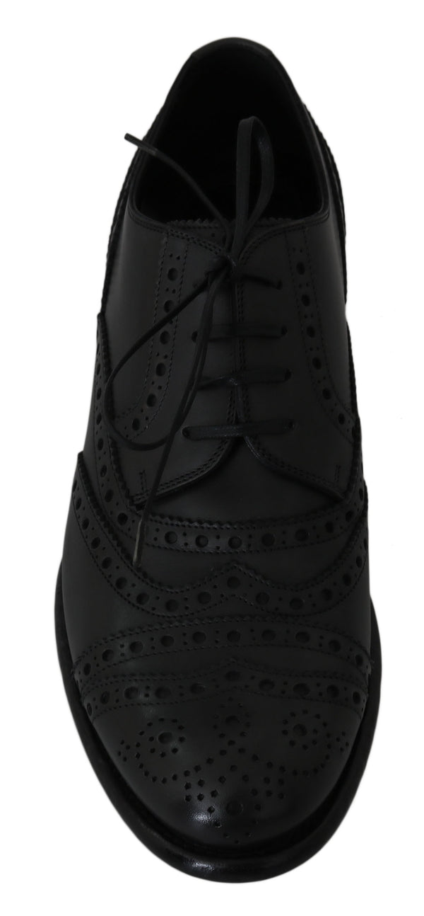 Gray Leather Wingtip Oxford Dress