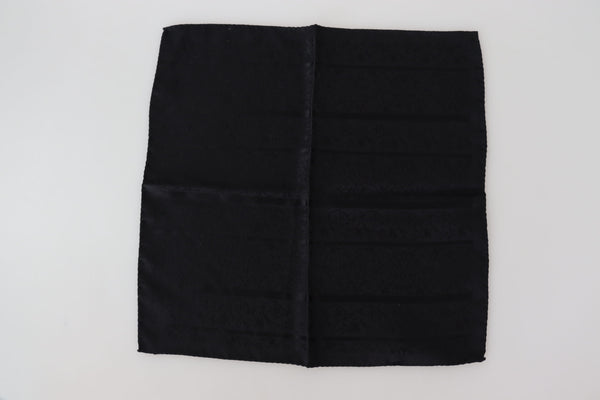 Black Floral Square Bandana Silk Handkerchief